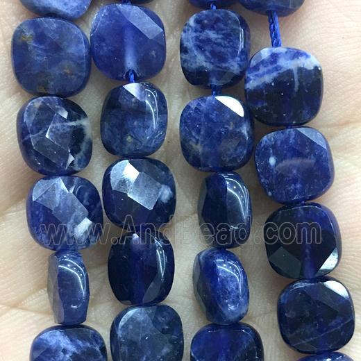 blue Sodalite beads, faceted square