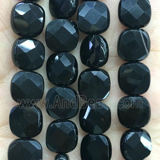 black Onyx Agate beads, faceted square