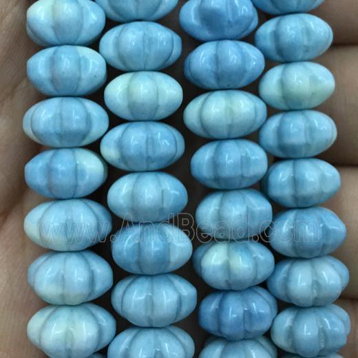 dichromatic Alashan Agate Beads, pumpkin, blue