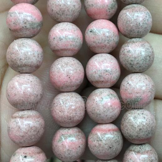 dichromatic round Alashan Agate Beads, pink