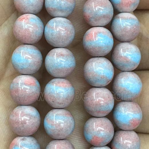 dichromatic round Alashan Agate Beads, red