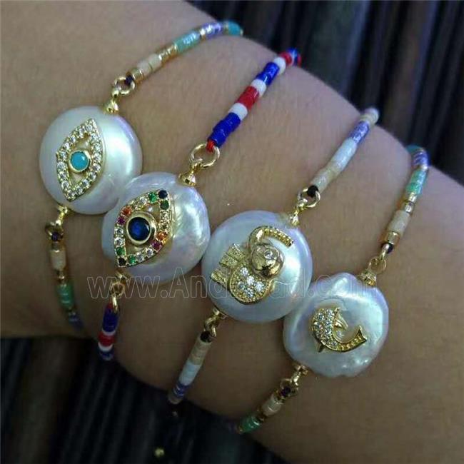 pearl bracelet with zircon