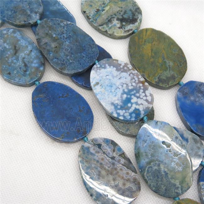 blue Ocean Agate slab beads