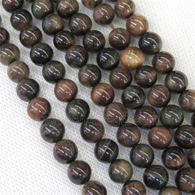 round coffee Tiger eye stone beads
