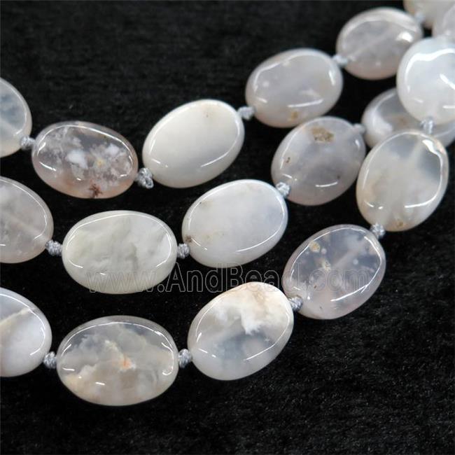 blue Chalcedony oval beads