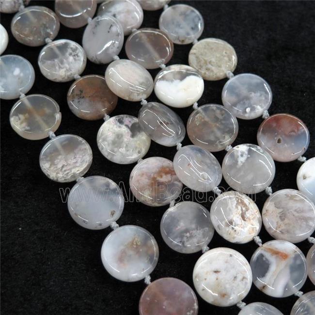 blue Chalcedony circle coin beads