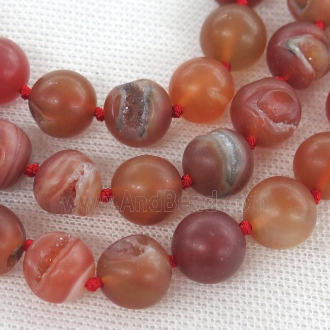 round red Agate Druzy beads