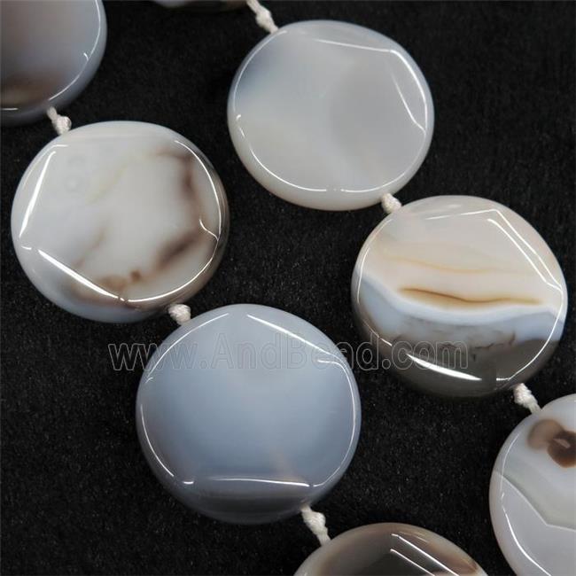 Natural Heihua Montana Agate Coin Beads Circle