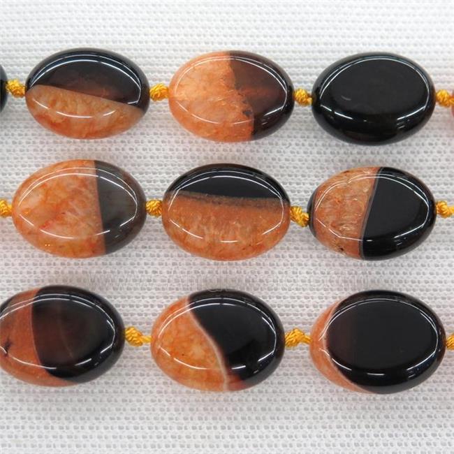 orange Druzy Agate oval beads