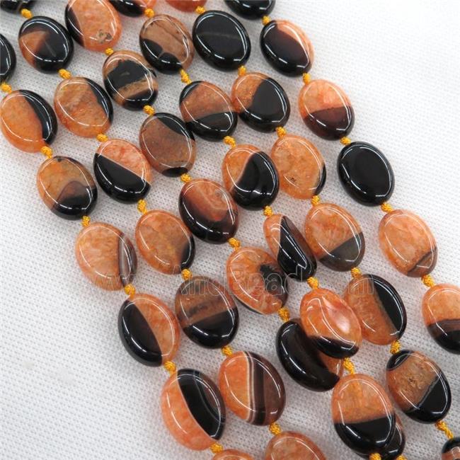 orange Druzy Agate oval beads
