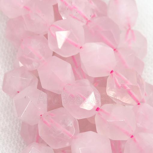 Rose Quartz Beads, faceted round, starcut