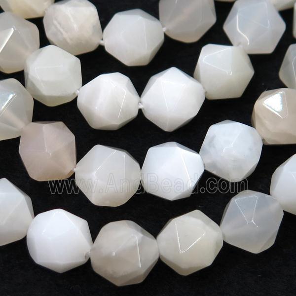 Moonstone Beads, faceted round, starcut