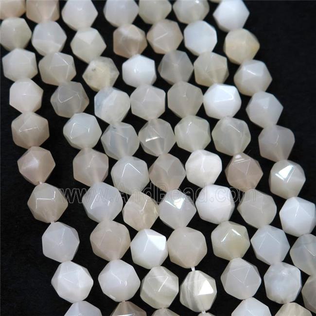 Moonstone Beads, faceted round, starcut