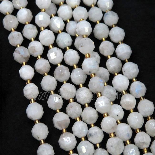 white Moonstone beads, faceted bullet
