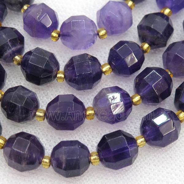 purple Amethyst beads, faceted bullet