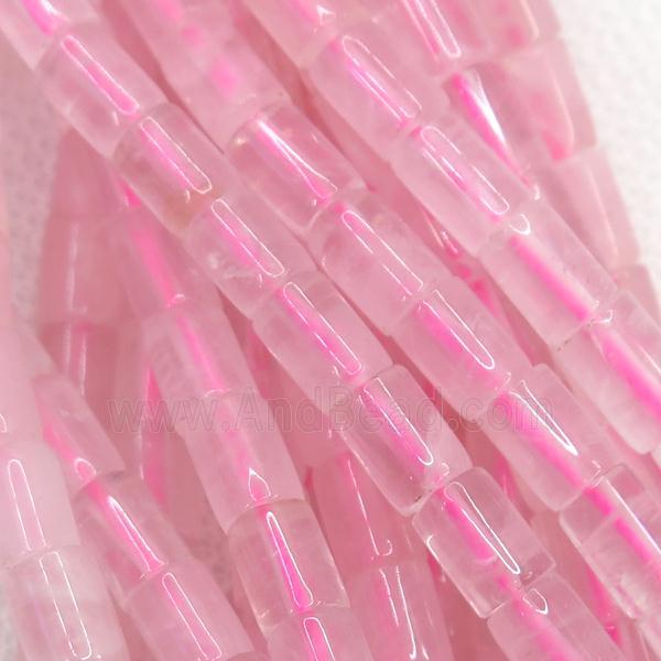 Rose Quartz beads, tube