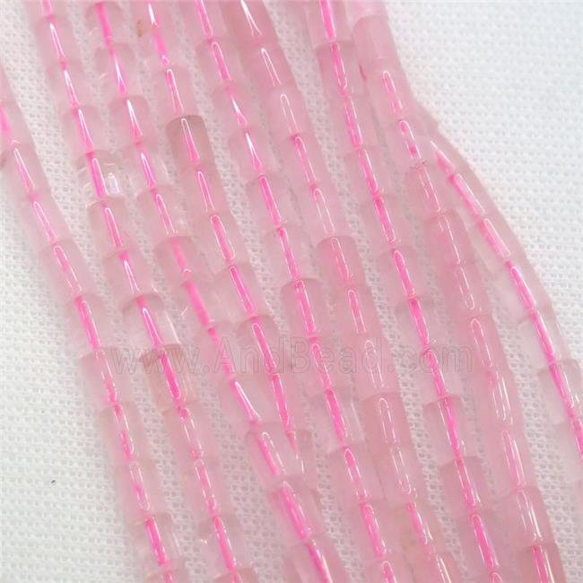 Rose Quartz beads, tube