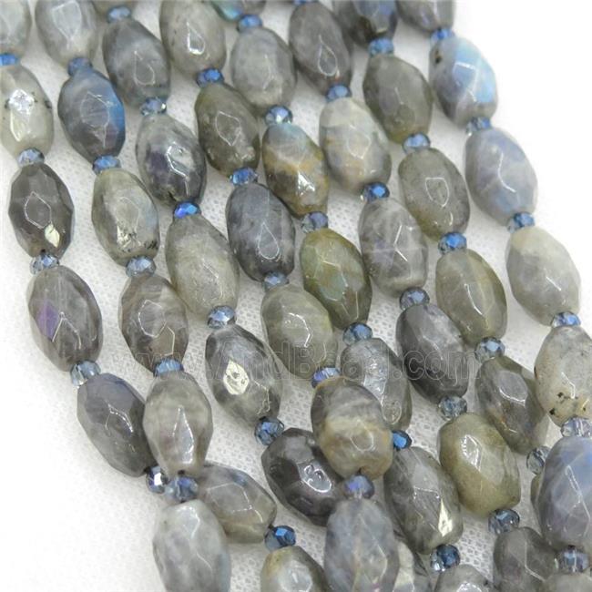 Labradorite Beads, faceted rice