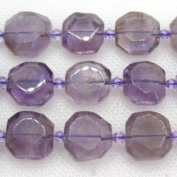Amethyst Beads, faceted square