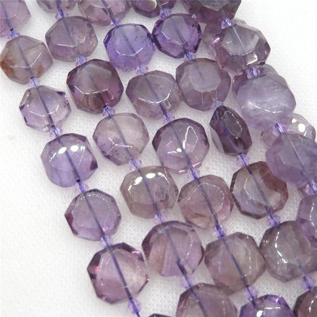 Amethyst Beads, faceted square