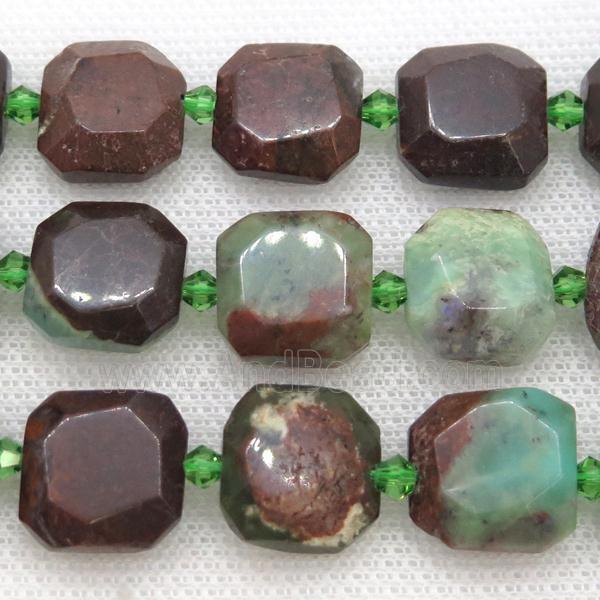 Australian Chrysoprase Beads, faceted square