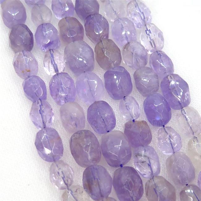 lt.pruple Amethyst Beads, faceted freeform