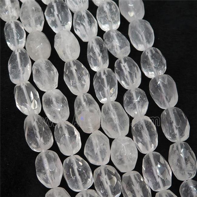 Clear Quartz Beads, faceted freeform