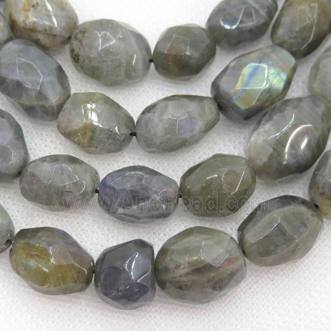 Labradorite Beads, faceted freeform