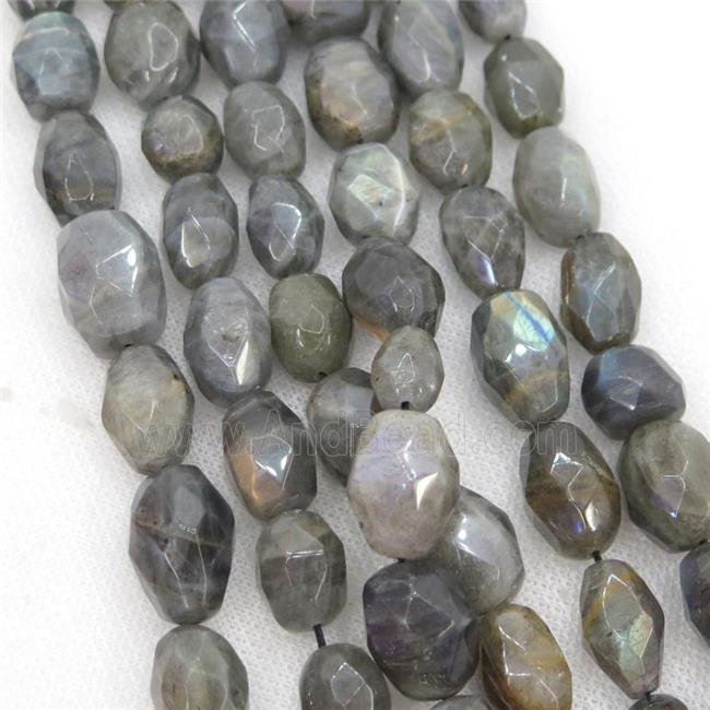 Labradorite Beads, faceted freeform