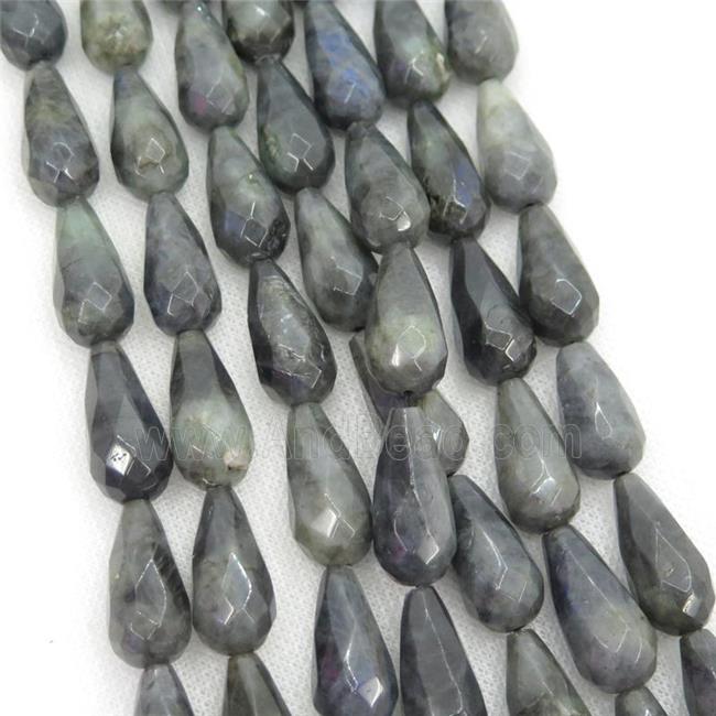 Labradorite Beads, faceted teardrop
