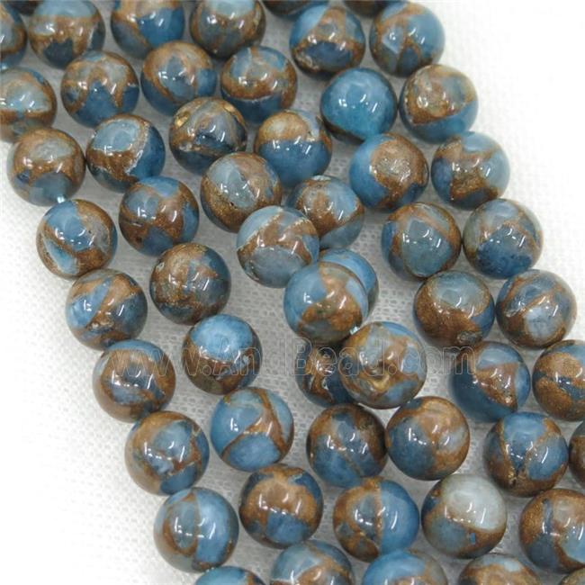 Assembled Gemstone Beads, round, blue