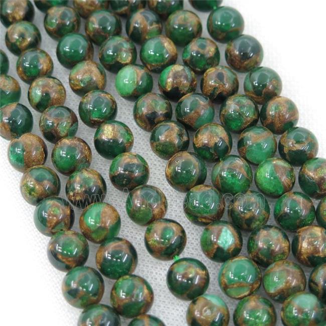 Assembled Gemstone Beads, round, green