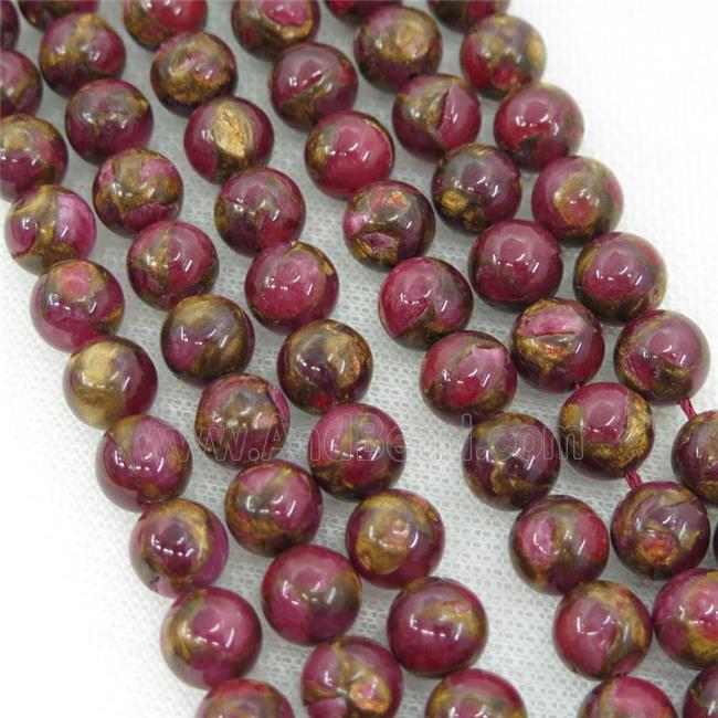 Assembled Gemstone Beads, round, red