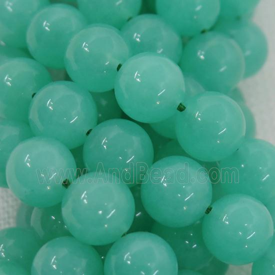 green Chrysoprase Beads, round, dye
