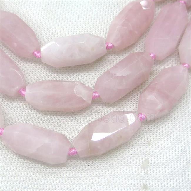 Rose Quartz Beads, faceted rice