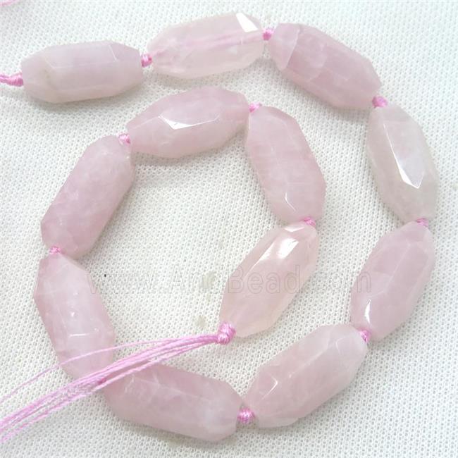 Rose Quartz Beads, faceted rice