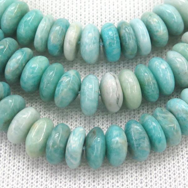 green Amazonite rondelle Beads