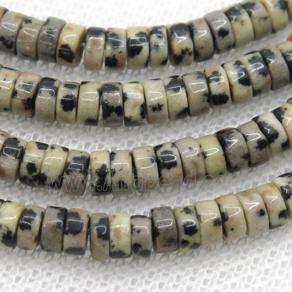 black spotted Dalmatian Jasper heishi beads