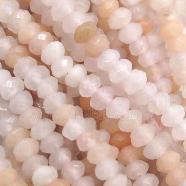pink aventurine beads, faceted rondelle