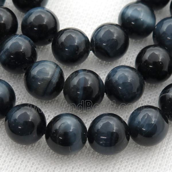 inkblue Tiger eye stone beads, round