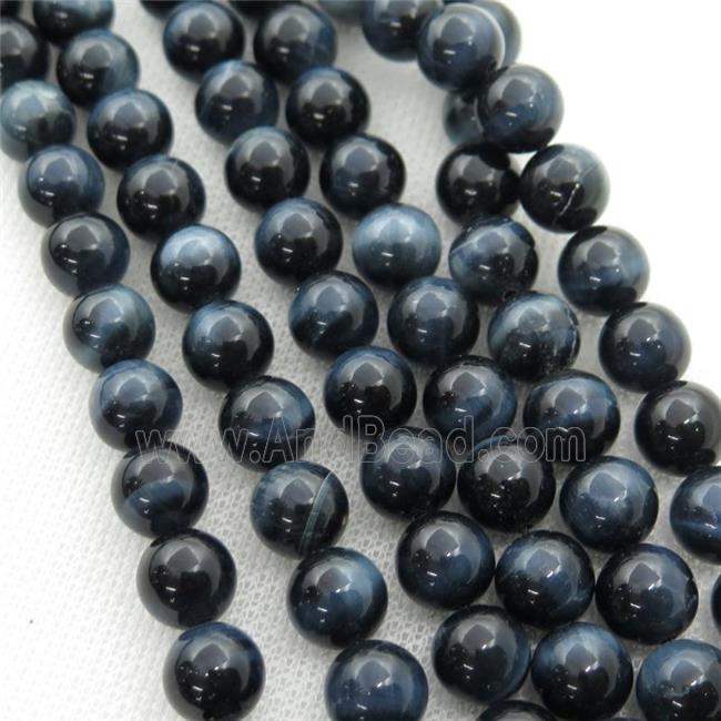 inkblue Tiger eye stone beads, round
