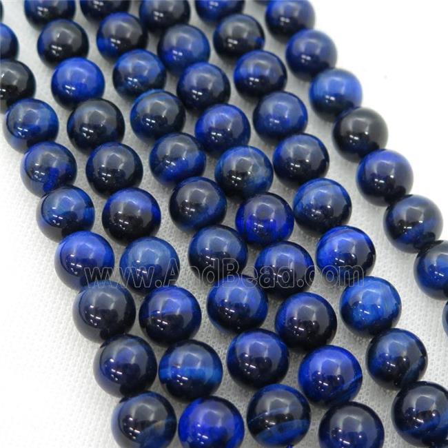 blue Tiger eye stone beads, round