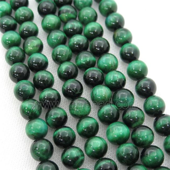 green Tiger eye stone beads, round