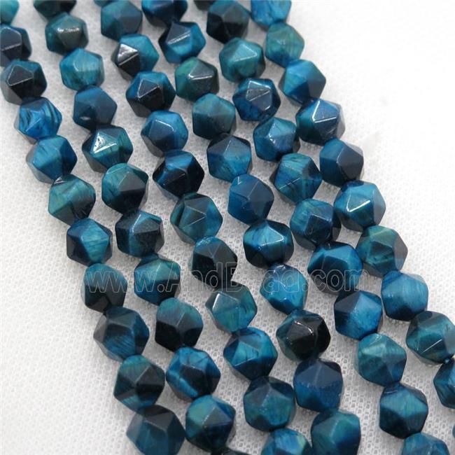 blue Tiger eye stone beads, faceted round