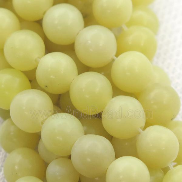 Lemon Chrysoprase Beads, round