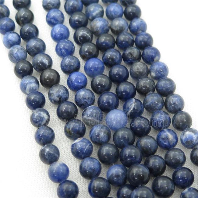 blue Sodalite Beads, round