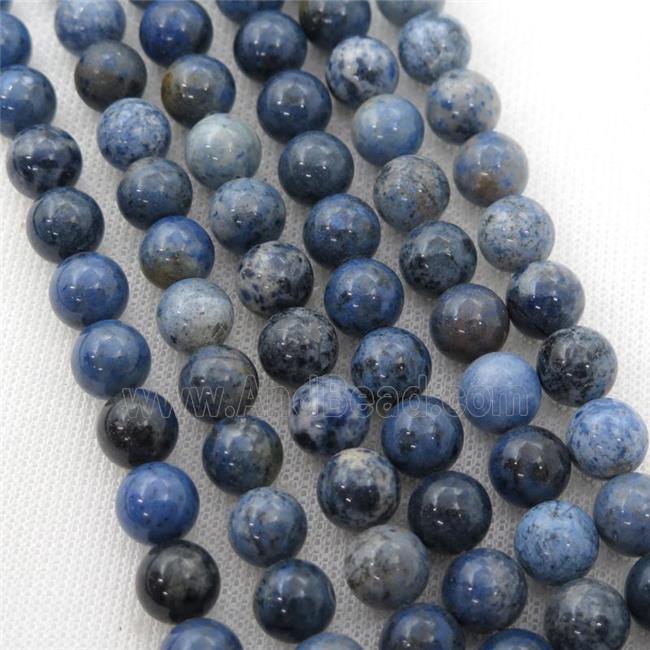 blue Dumortierite Jasper beads, B-grade, round