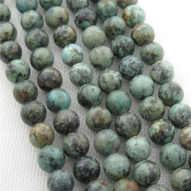 green African Turquoise Beads, round