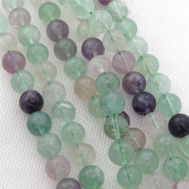 multicolor Fluorite Beads, round