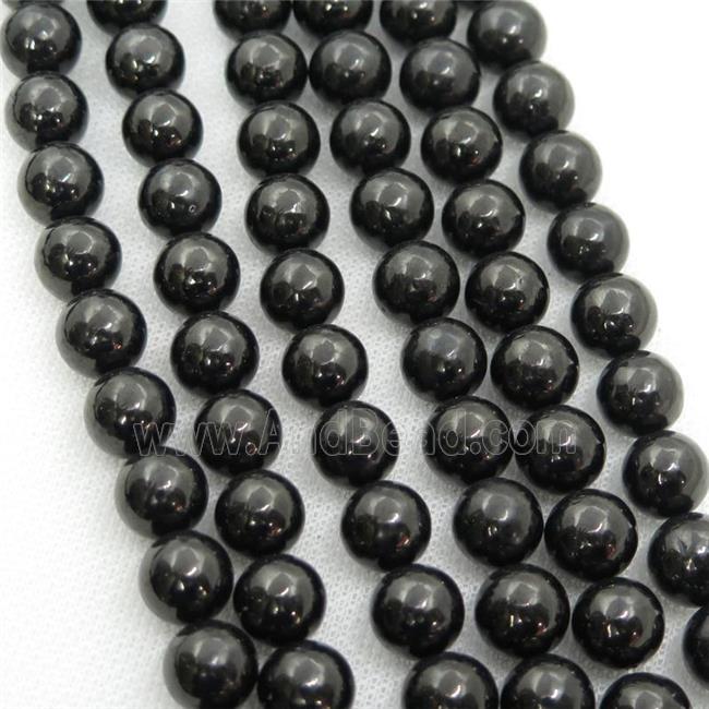 black Coal Crystal Beads, round